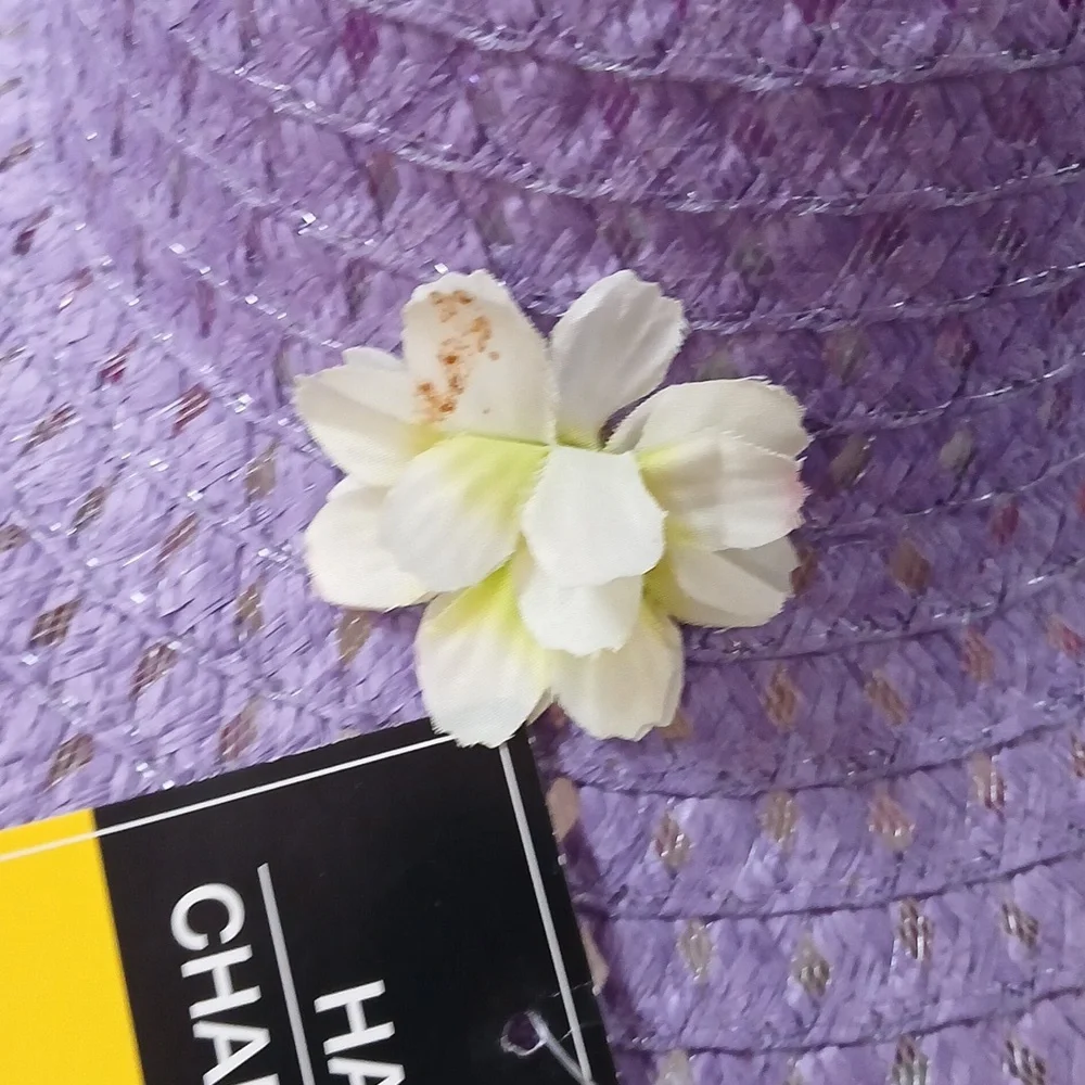 Purple Girls Eastet Hat With Flower